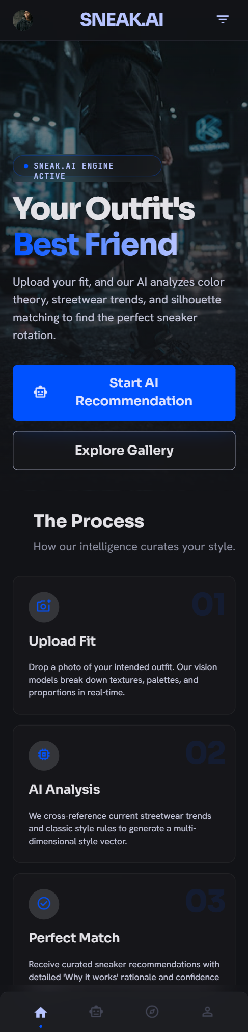SNEAK.AI App Interface Preview